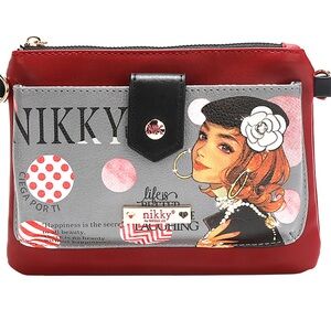 Nikki Bag Burgundy and Gray Women's Clutch